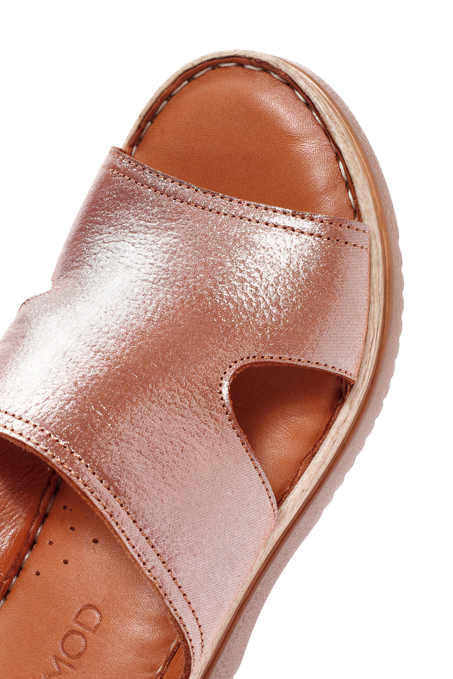 Women's Tan Thick Soled Leather Comfort Slippers