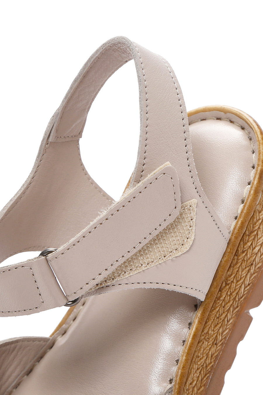 Kadın Vizon Bilekten Bantlı Deri Comfort Sandalet