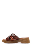Women's Brown Leather Slippers | Derimod