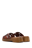 Women's Brown Leather Slippers | Derimod