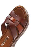 Women's Brown Leather Slippers | Derimod