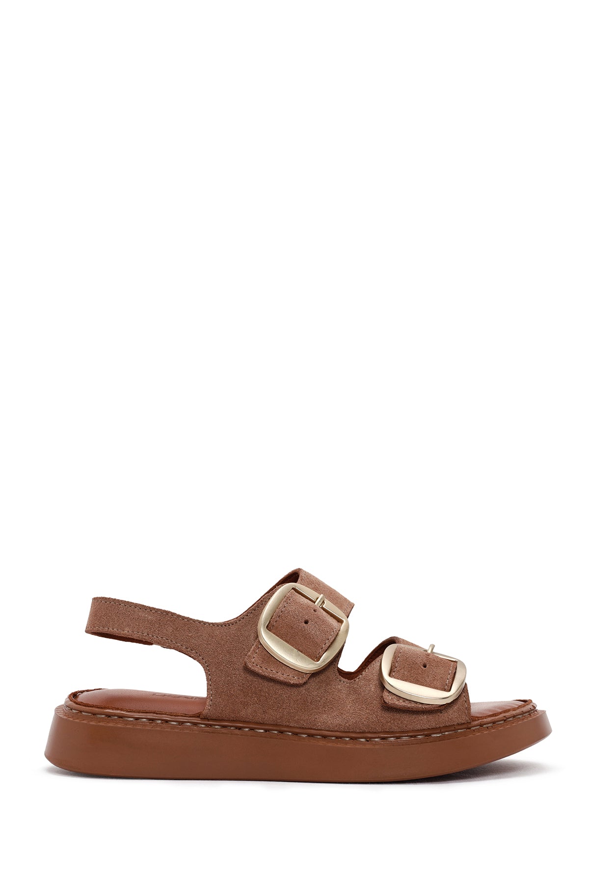 Women's Powder Leather Comfort Sandals 24SFD340810 | Derimod