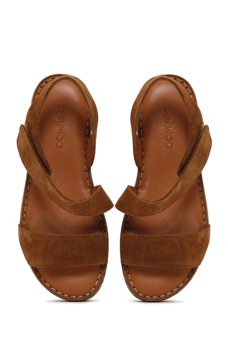 Women's Tan Strap Suede Leather Sandals