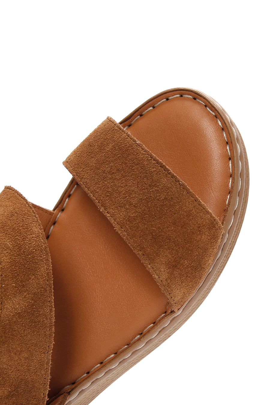 Women's Tan Strap Suede Leather Sandals