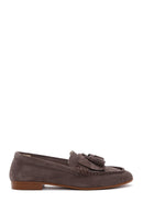 Kadın Vizon Süet Deri Maskülen Loafer | Derimod