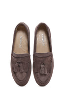 Kadın Vizon Süet Deri Maskülen Loafer | Derimod