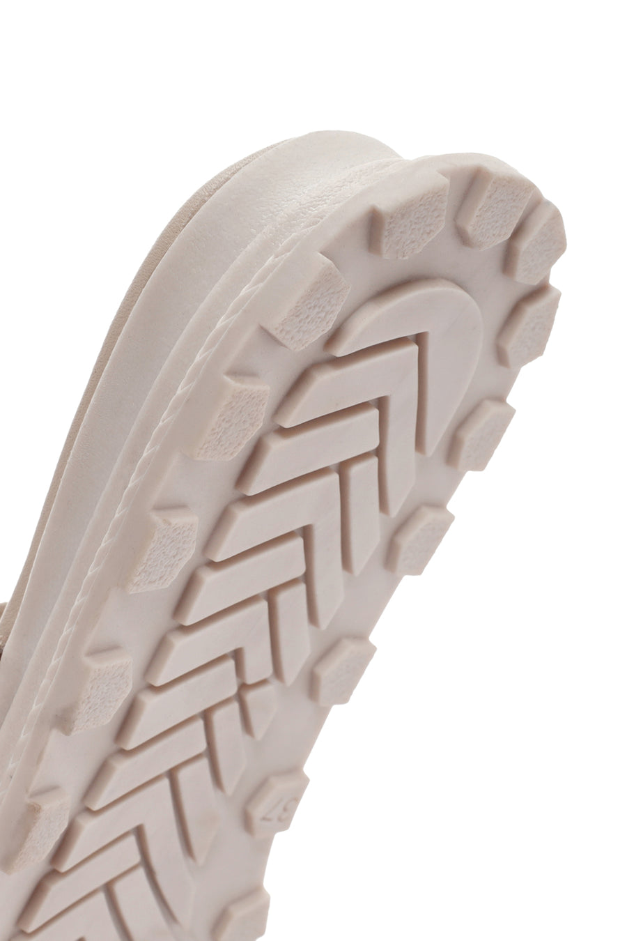 Women's Beige Stone Leather Slippers