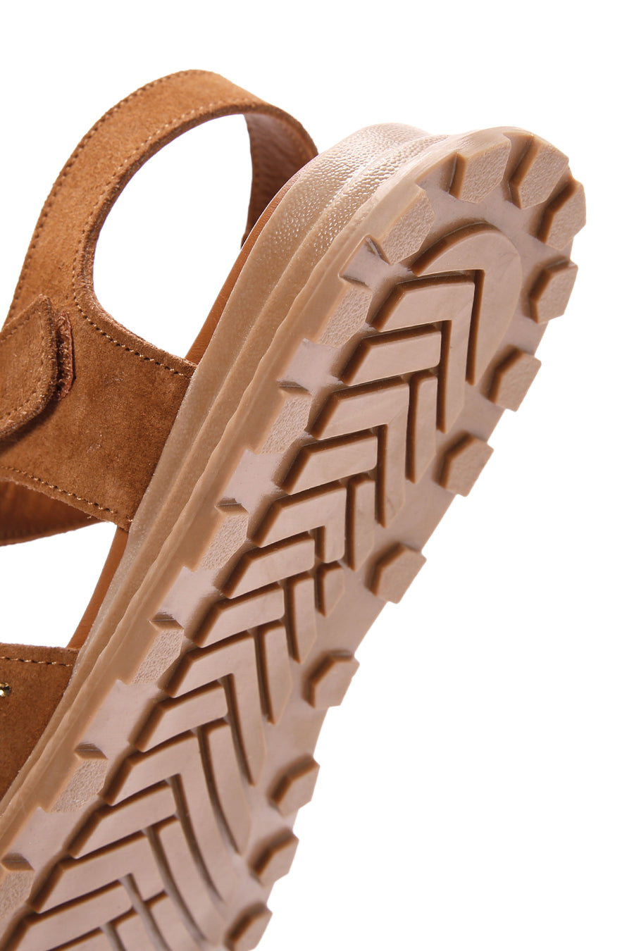 Women's Tan Ankle Strap Suede Leather Sandals