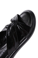 Women's Black Leather Slippers | Derimod