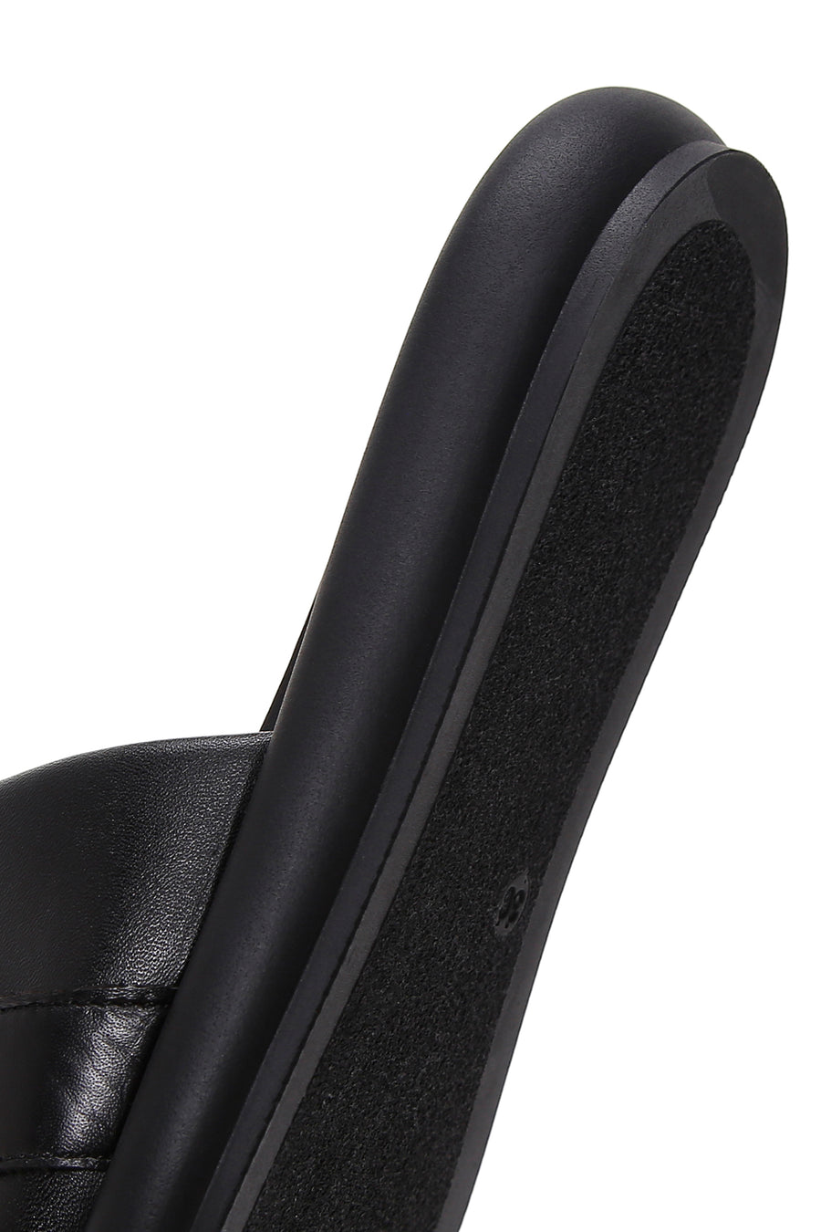 Women's Black Leather Comfort Slippers