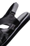 Kadın Siyah Bilekten Bantlı Deri Comfort Sandalet | Derimod