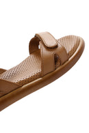 Women's Tan Strap Leather Comfort Sandals | Derimod