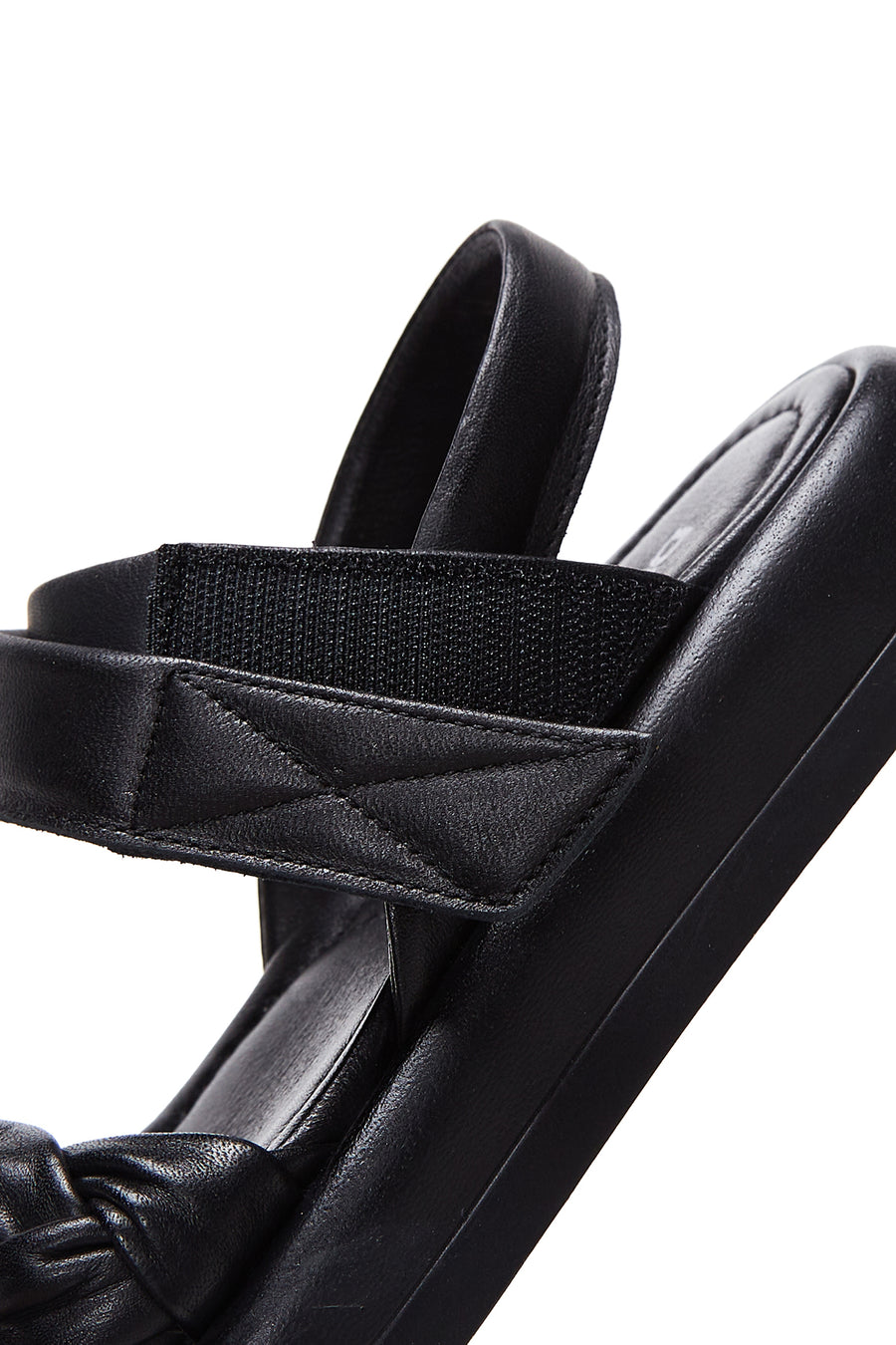 Kadın Siyah Bilekten Bantlı Deri Comfort Sandalet