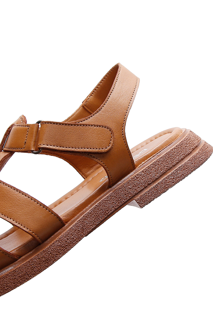 Kadın Taba Bilekten Bantlı Deri Comfort Sandalet