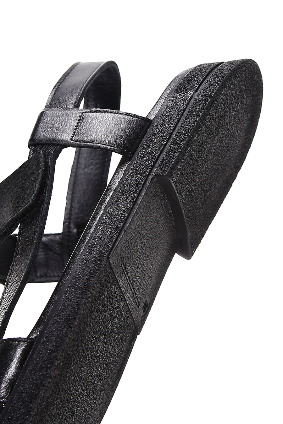 Kadın Siyah Çift Bantlı Deri Comfort Sandalet