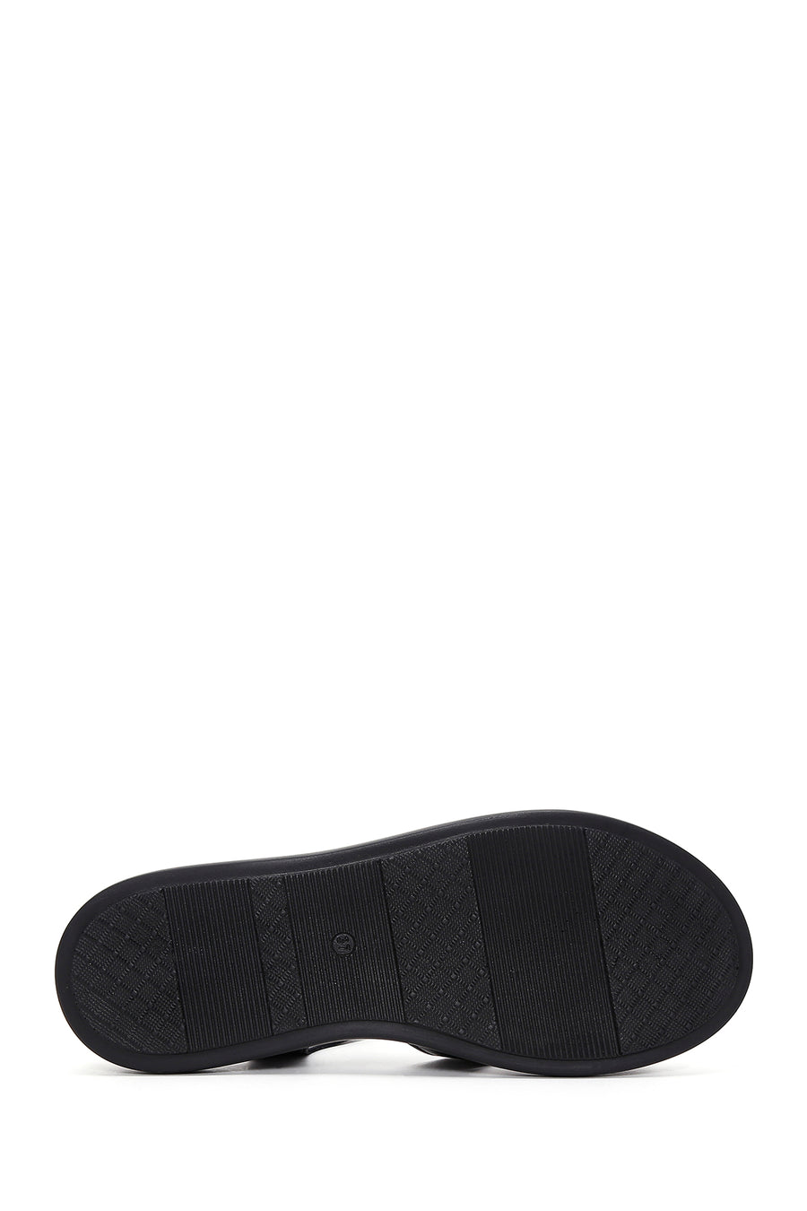 Women's Black Double Strap Leather Comfort Sandals