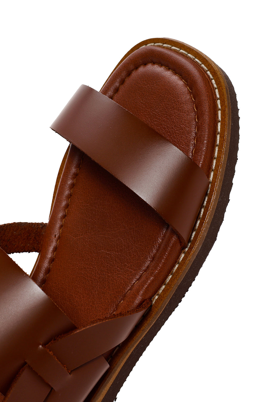Women's Tan Ankle Strap Leather Comfort Sandals