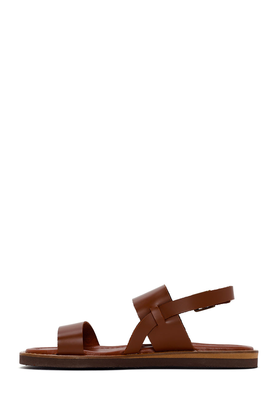 Women's Tan Ankle Strap Leather Comfort Sandals