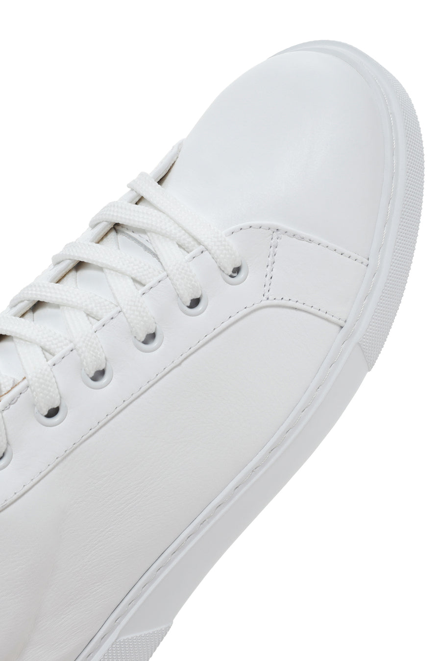 Kadın Beyaz Bağcıklı Deri Sneaker