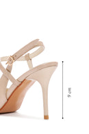 Women's Gold Ankle Strap Heeled Leather Shoes | Derimod
