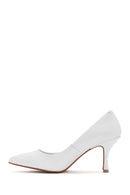Women's White Thin Heeled Leather Stiletto | Derimod