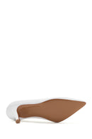 Women's White Thin Heeled Leather Stiletto | Derimod