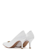 Women's White Thin Heeled Leather Stiletto | Derimod