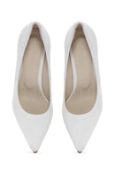 Women's White Thin Heeled Leather Stiletto | Derimod
