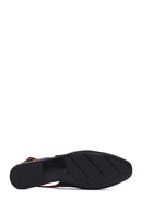 Women's Black Open Back Leather Ballerinas | Derimod