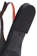 Women's Black Open Back Leather Ballerinas | Derimod