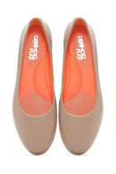 Derimod Flex Women's Beige Leather Ballerinas | Derimod
