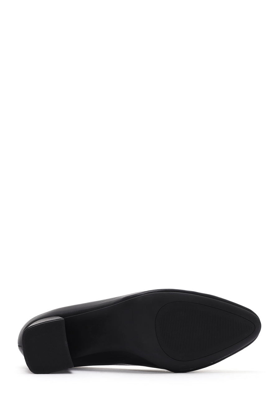 Derimod Flex Women's Black Thick Heeled Leather Shoes