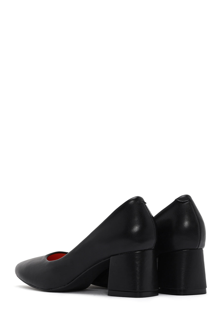 Derimod Flex Women's Black Thick Heeled Leather Shoes