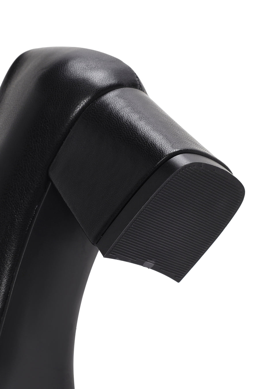 Derimod Flex Women's Black Thick Heeled Leather Shoes