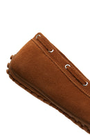 Women's Tan Suede Leather Loafer | Derimod