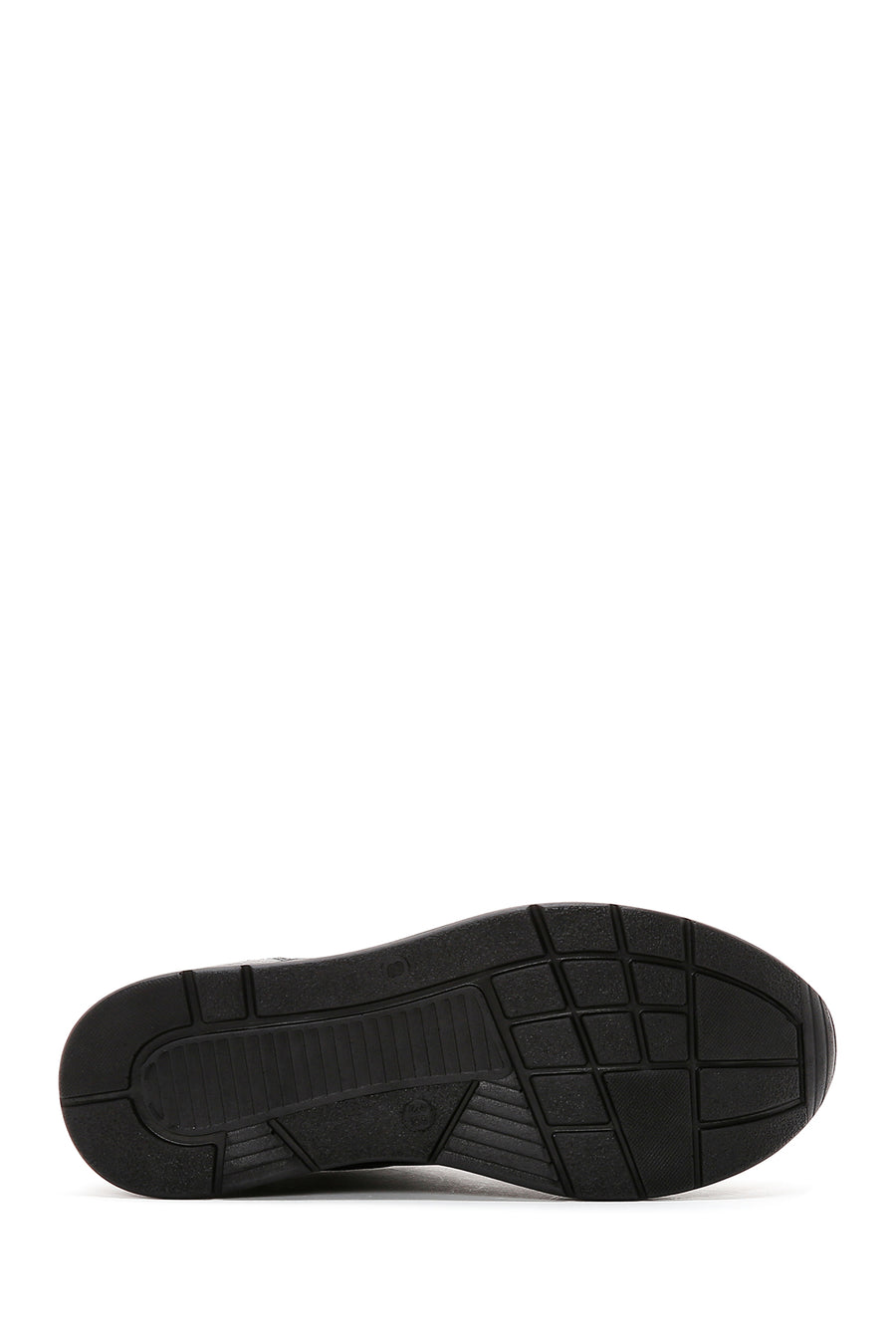 Kadın Siyah Kalın Tabanlı Deri Casual Sneaker