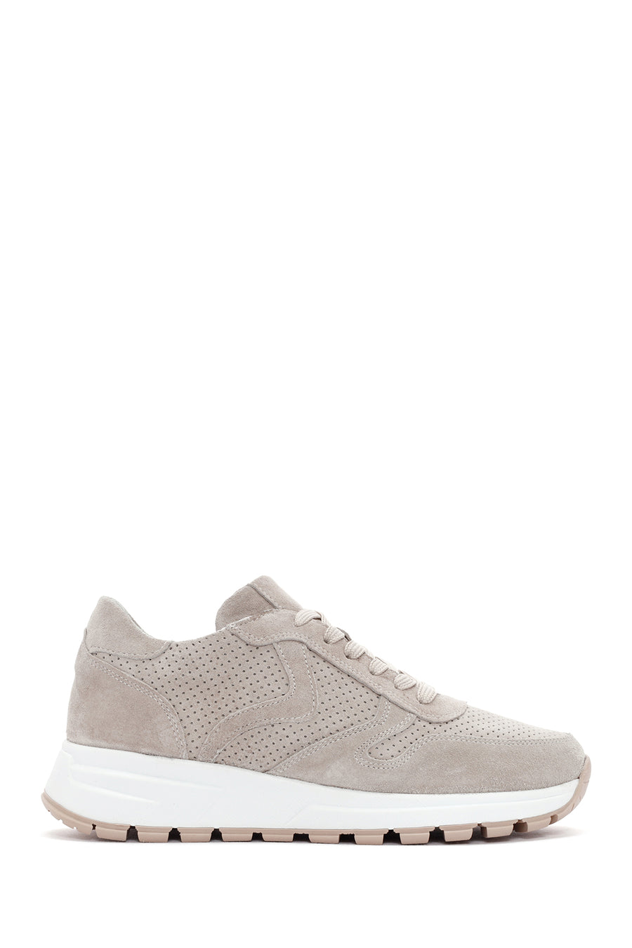 Kadın Bej Bağcıklı Süet Deri Sneaker 24SFD420010 | Derimod
