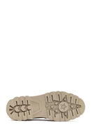 Women's Beige Suede Leather Masculine Loafer | Derimod