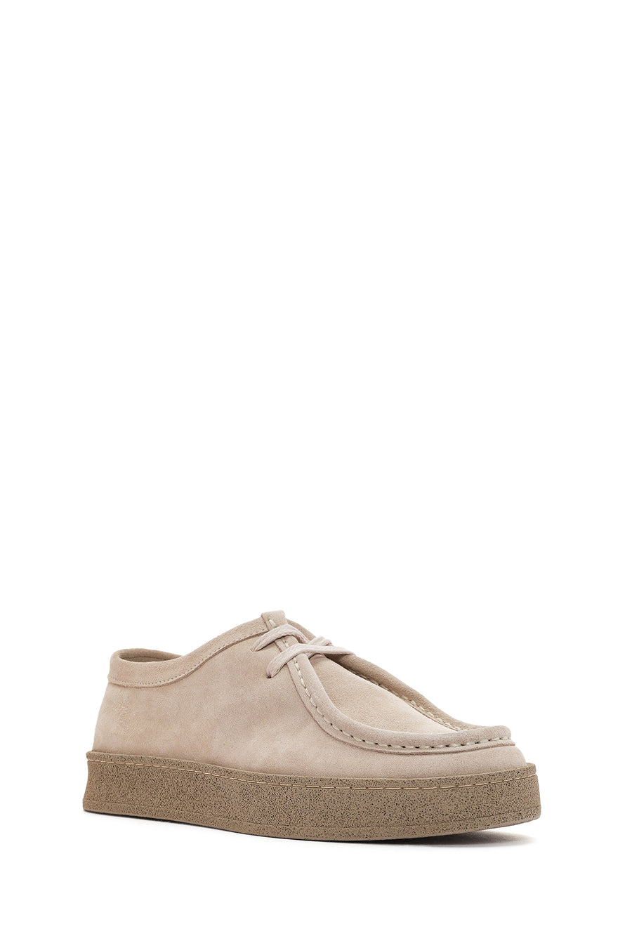Women's Beige Suede Leather Masculine Shoes