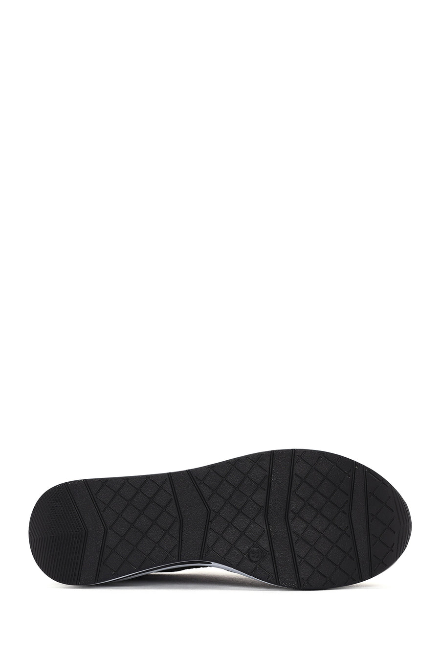 Women's Black Thick Heeled Lace-Up Leather Sneaker