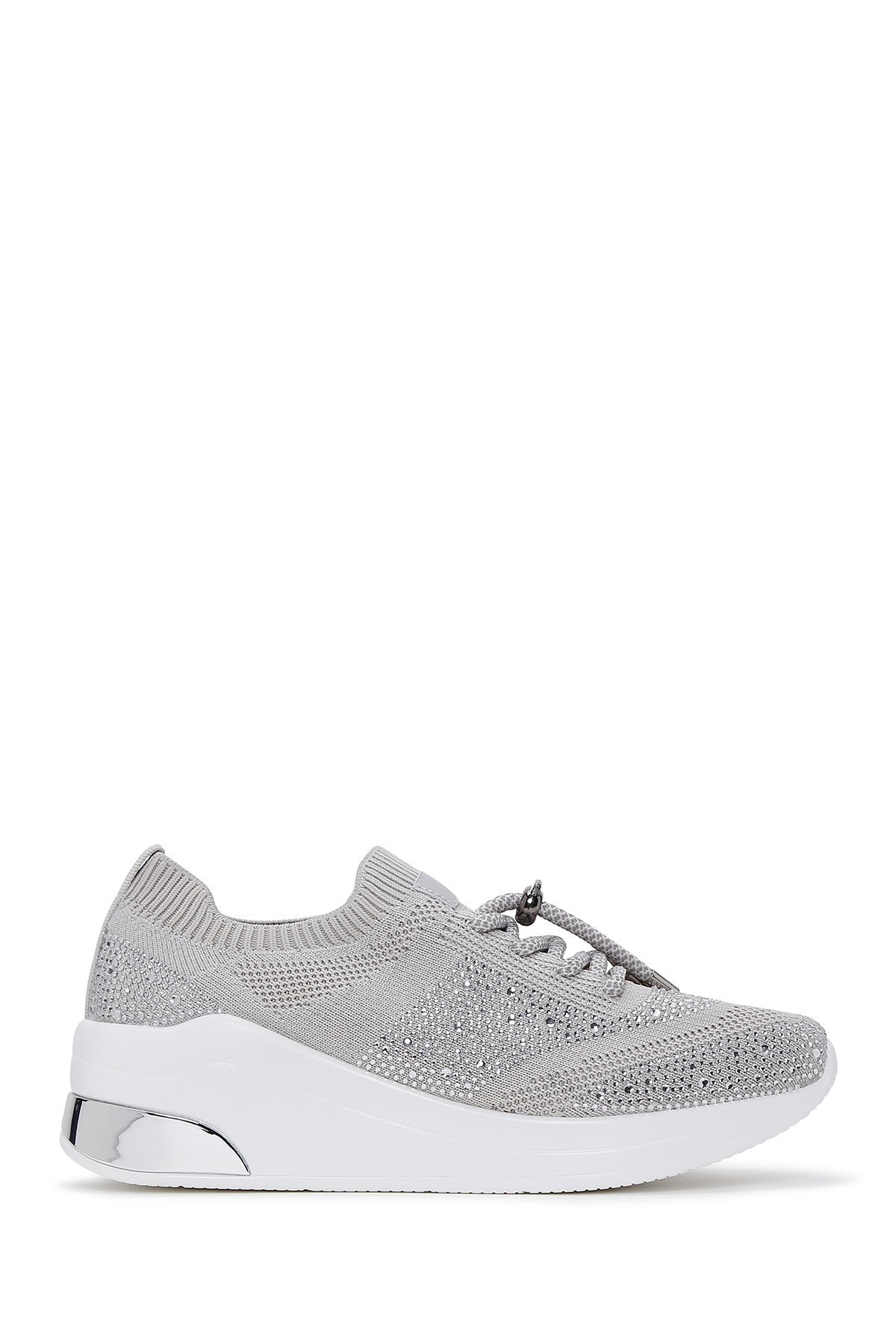 Derimod Zero Women's Gray Lace-Up Thick Soled Stone Sneaker 24SFD43126F | Derimod