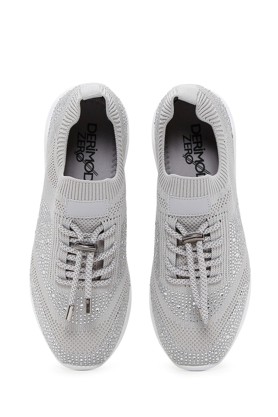 Derimod Zero Women's Gray Lace-Up Thick Soled Stone Sneaker