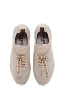 Derimod Zero Women's Beige Lace-Up Thick Soled Stone Sneaker | Derimod