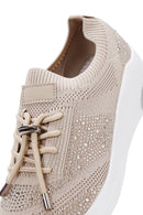 Derimod Zero Women's Beige Lace-Up Thick Soled Stone Sneaker | Derimod