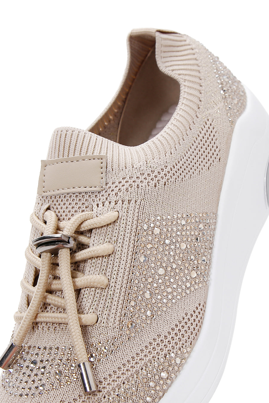Derimod Zero Women's Beige Lace-Up Thick Soled Stone Sneaker