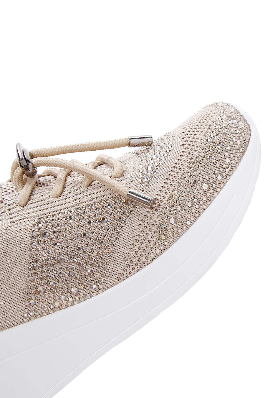 Derimod Zero Women's Beige Lace-Up Thick Soled Stone Sneaker
