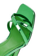 Women's Green Ankle Buckle Wedge Heel Metallic Sandals | Derimod
