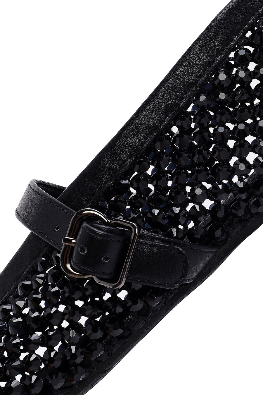 Women's Black Stone Studded Ballet Flats