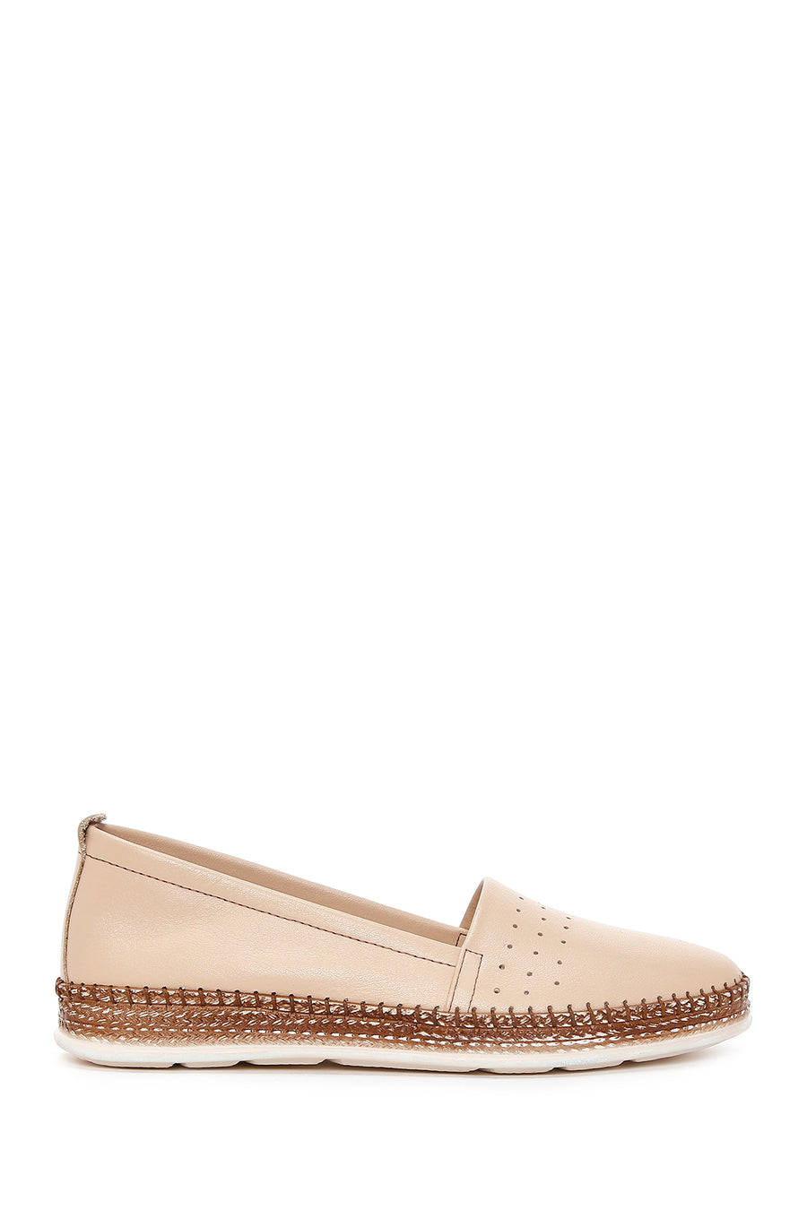 Kadın Bej Deri Comfort Loafer 24SFD500218 | Derimod