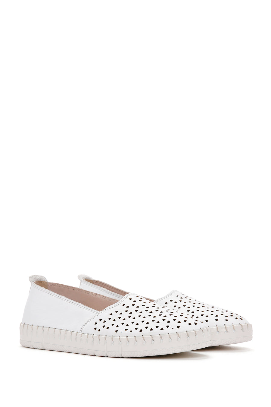 Women's White Leather Comfort Loafer